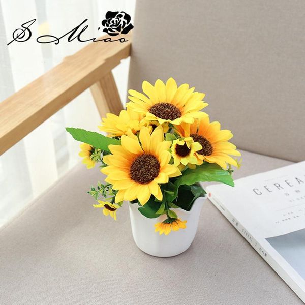 

decorative flowers & wreaths artificial sunflower fake outdoor uv resistant plants plastic-artificielles ornaments home decor sztuczne kwiat
