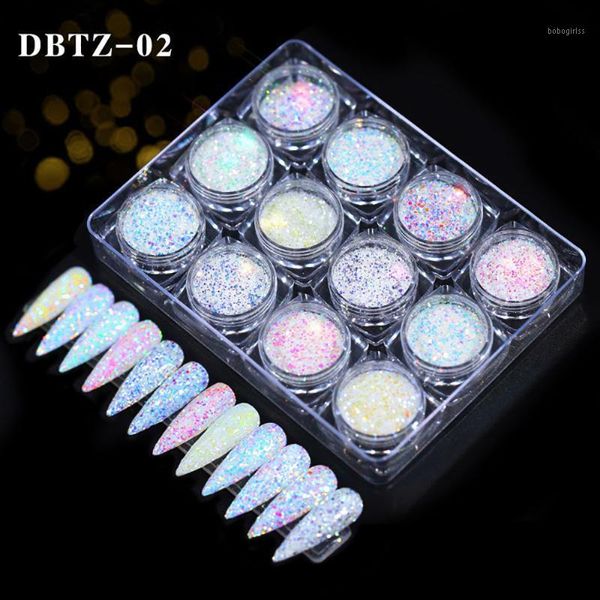 

boxes/set nail glitter powder manicure paillettes sequins mixed color gold silver flakes dust diy decoration1, Silver;gold