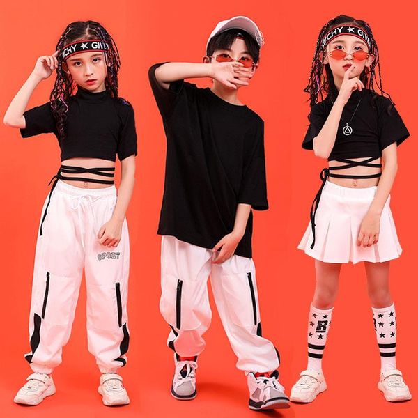 

child girl clothes summer set 7 6 8 10 12 14 16 years hip hop costume fashion kids outfit girls ballroom clothing sets, White