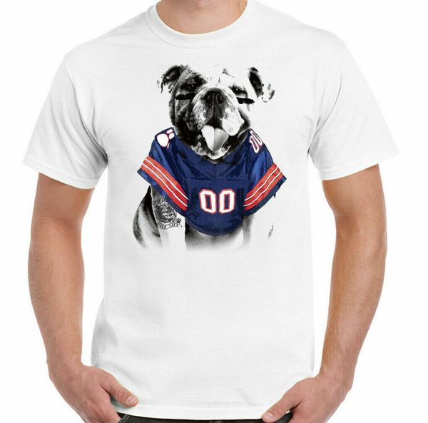 

american football bulldog mens funny sport pet dog tattoo top, White;black