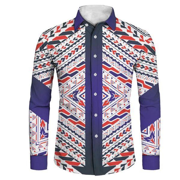 

men's casual shirts polynesian hawaiian for men samoa floral print casaul long sleeve button down party clothes streetwear colorful, White;black