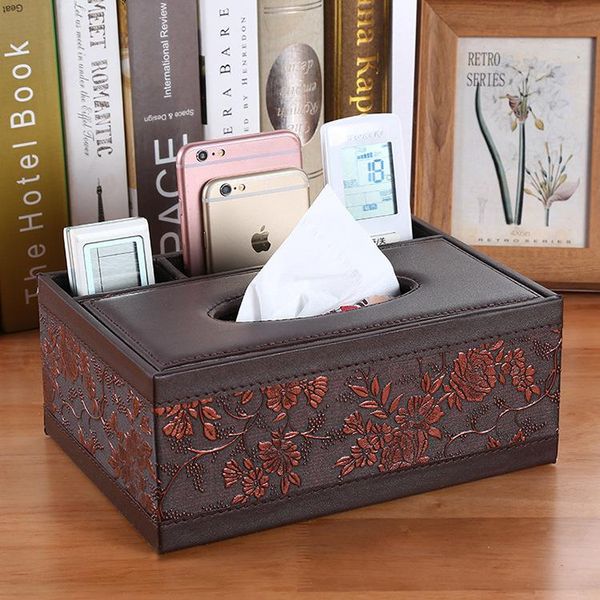 

tissue boxes & napkins multi-functional leather box rectangular car pumping cart household paper towel