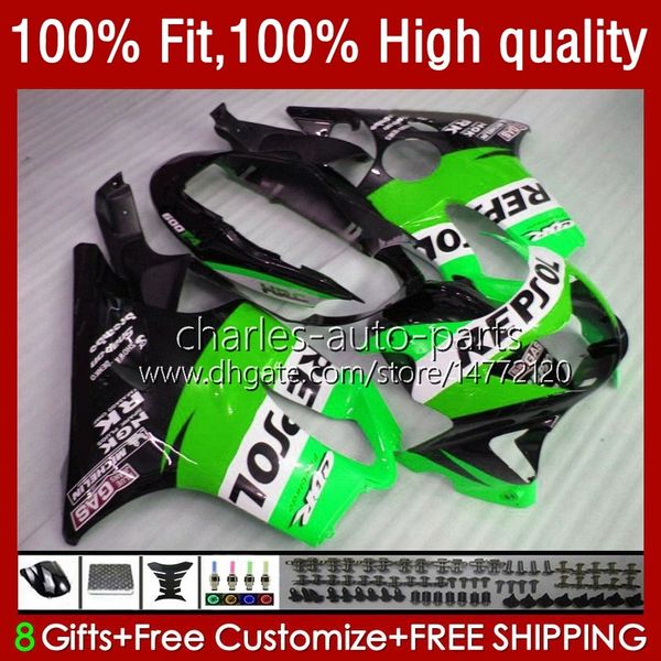 Iniezione Carrozzeria Per HONDA CBR600F4i CBR600 F4i 04 05 2006 2007 Kit 55No.250 CBR 600F4i 600 F4i FS CC F4 i 2004 2005 06 07 600CC CBR600FS 04-07 Repsol Green OEM Carena