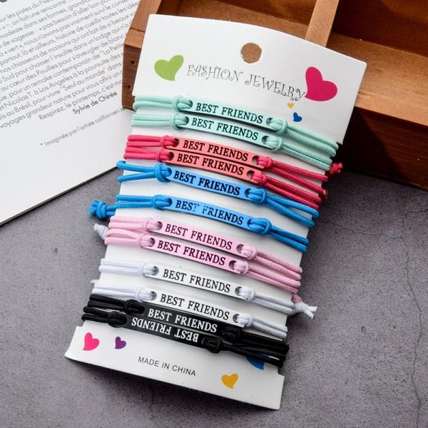 

pcs/lot friend bracelets sets women handmade adjustable rope chain couple bracelet charm bangles wristband diy jewelry, Golden;silver