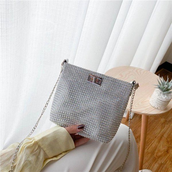 

evening bags women rhinestone bag flashing diamond chainbags female underarm bucket