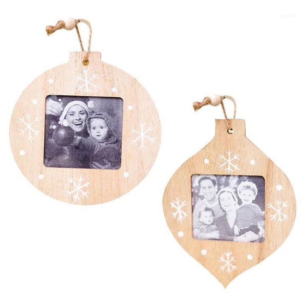 

christmas decorations creative diy wooden po frame pendant ornaments for home1