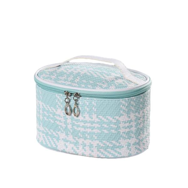 

women casual large capacity makeup bag toiletry organizer tote portable handwoven cosmetic with zipper for travelling bags & cases