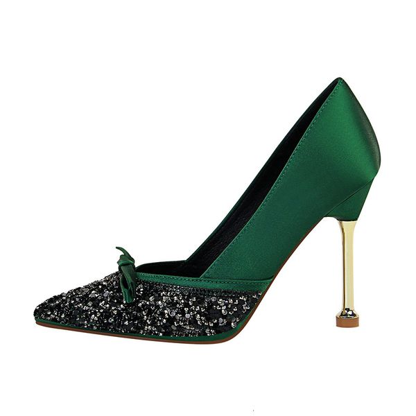 

dress shoes heels bling design pointed toe pumps women super high ladies shoes arrival, Black