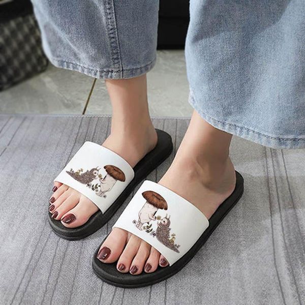 

slippers fun cartoon print lady slide sandals outdoor 2021 fashion summer indoor harajuku female, Black