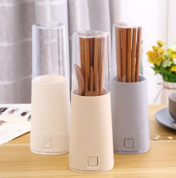 

storage bottles & jars pp plastic kitchen chopsticks tools organizer bottle knife fork spoon drain container dust cover mould proof box