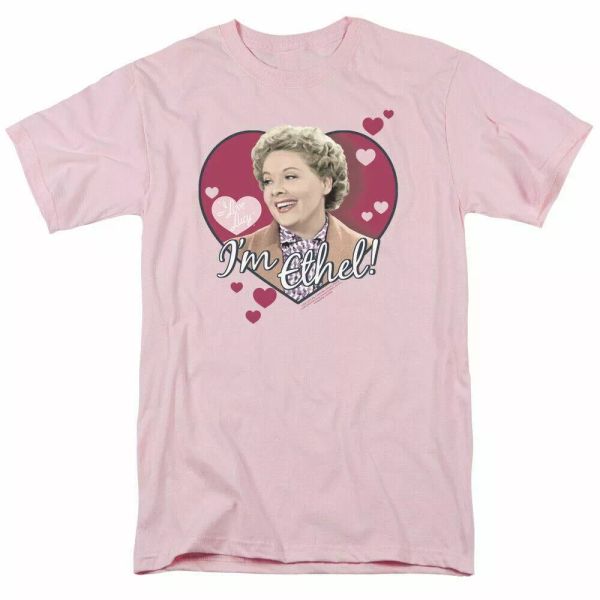 

i love lucy im ethel t shirt mens licensed classic tv show light pink, White;black