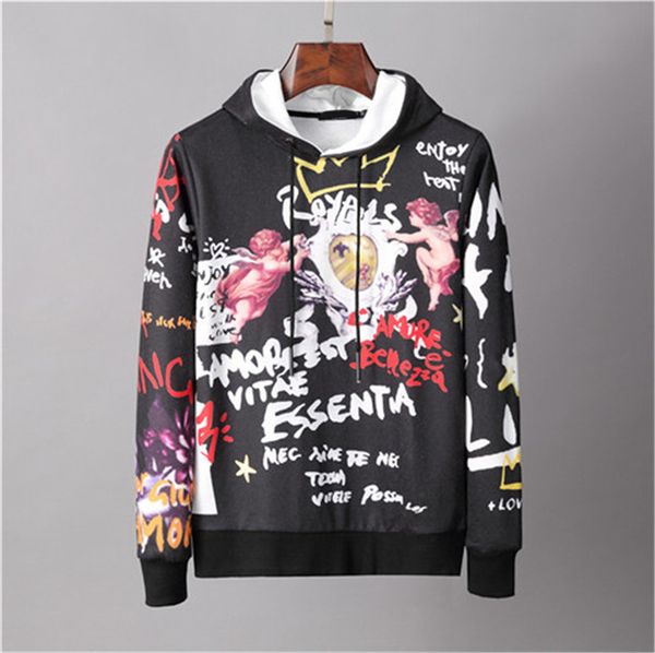 

classic crown king designers mens hoodies #d005 europe milan off autumn winter royal fashion luxurys sweatshirts streetwear casual male whit, Black
