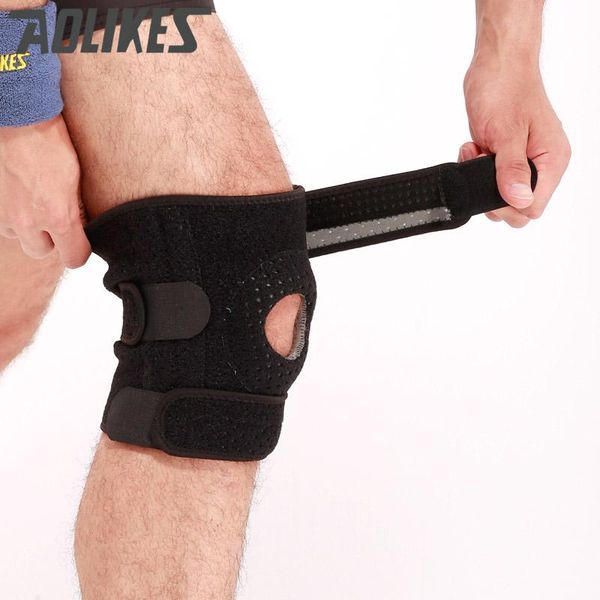 

breathable knee pads with 4 springs support silica gel brace protector patella cycling/running rodiller elbow &, Black;gray