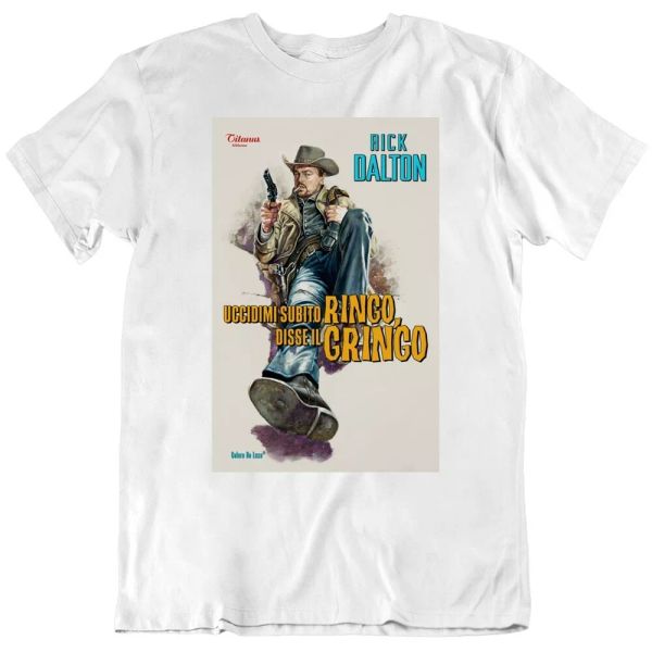 

rick dalton ringo, gringo parody hollywood leo t shirt, White;black