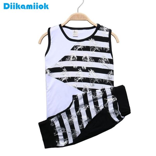 

clothing sets fashion children boys baby boy vest + shorts pants summer 2pcs set for kids stripe sport clothes hz6305, White