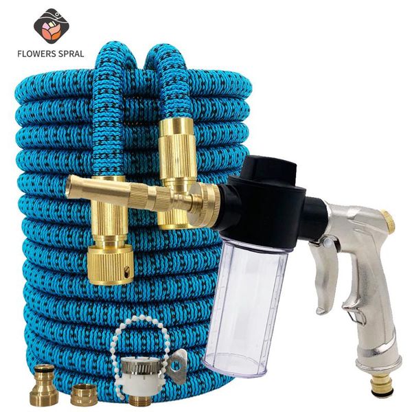 

watering equipments 16ft-150ft expandable garden hose with water gun adjustable nozzle flexible pipe high pressure sprinkler foam for car wa