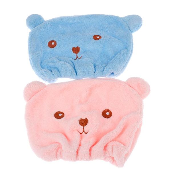 

shower caps 1pc cute bear cap hair wrapped towels microfiber bath hats dry