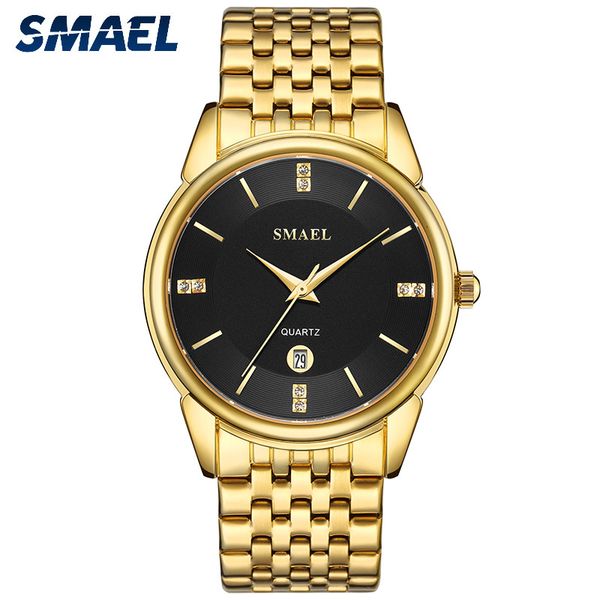 

smael fashion quartz wristwatches big clock genuine digital sport casual sliver gold 9026 men watches waterproof, Slivery;brown