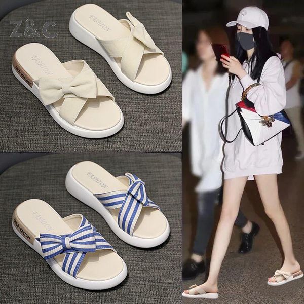 

slippers women outside wear wild platform explosions fashion online celebrity foreign style anti-slip students cute shoes, Black