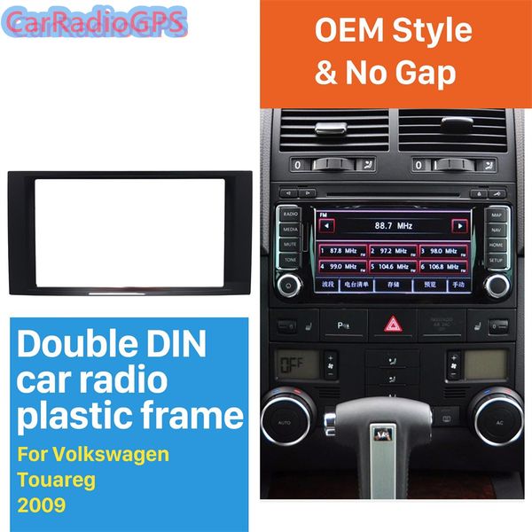

wire drawing double din car dvd radio fascia for 2010 skoda octavia auto stereo refitting decorative frame dash trim
