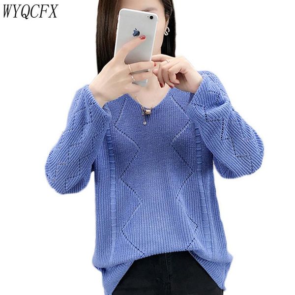

women's sweaters 2021 spring hollow out pullover knitted sweater women loose v-neck summer long sleeve female fashion knitting plus siz, White;black