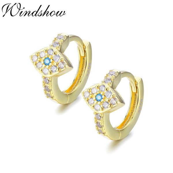 

cute 925 sterling silver gold color evil eye loop huggies circle small hoop earrings for women child girls kids jewelry kolczyki & huggie, Golden;silver