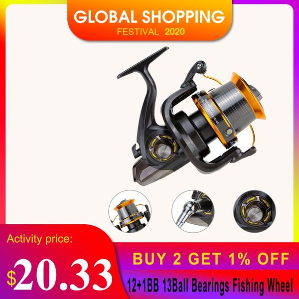 

12+1bb 13ball bearings left/right interchangeable lj9000 super big sea fishing wheel metal spinning reel high speed 4.11:1 baitcasting reels
