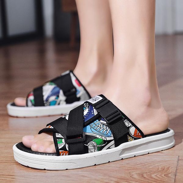 

slippers 2021 summer outdoor leisure non-slip sandals mens shoes house, Black