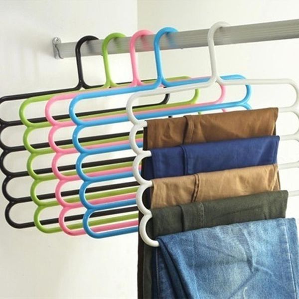 

hangers & racks 5 layers clothes multi-function storage plastic 5-layer drying rack pants tie belt towel holder