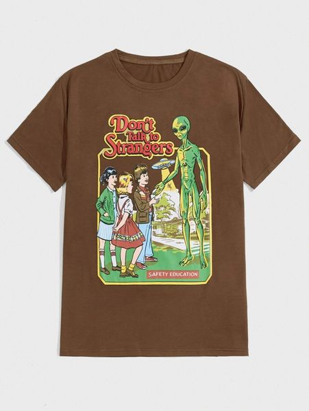 

romwe x stevenrhodes guys alien & slogan graphic tee g9sl#, White;black