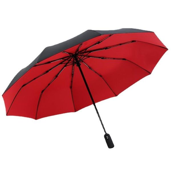

umbrellas double layer automatic umbrella rain women 3 fold strong windproof female male 10k large parasol men business