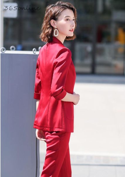

est arrival fashion styles spring summer formal business suits women office work wear ladies ol professional blazers set women's two pi, White