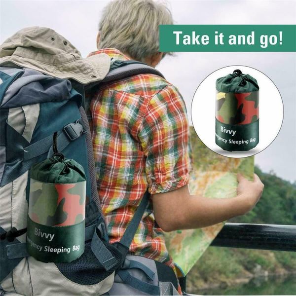 

emergency sleeping bag survival bivy sack - use as sack, bag, mylar blanket-includes bags