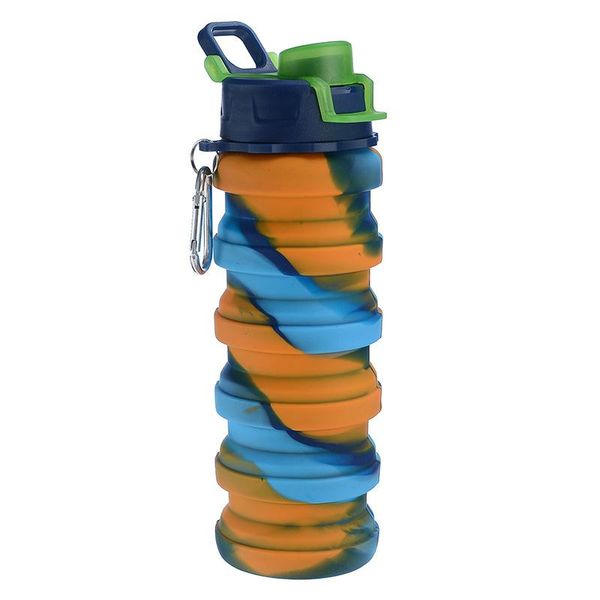 

water bottle large capacity graffiti outdoor sports riding portable creative silicone folding kettle