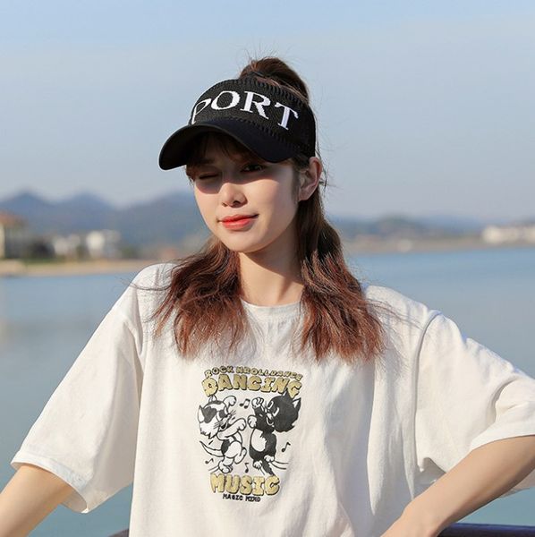 

summer sports open knitted baseball cap horsetail sun hat, Blue;gray