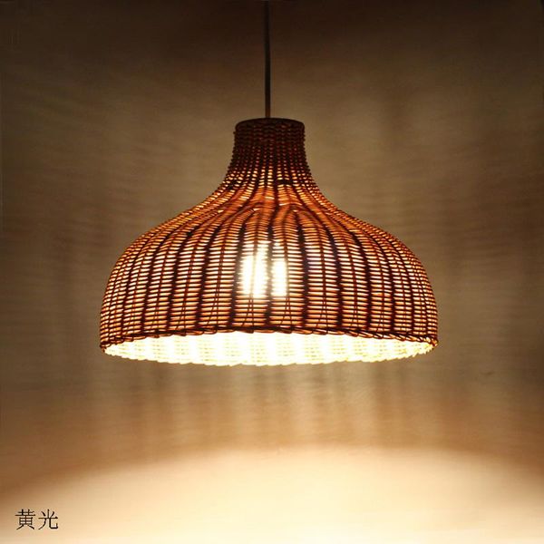 

pendant lamps rattan weaving creative personality hat simple art chandelier bar dining room balcony retro and lanterns