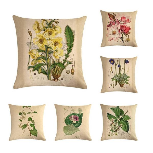 

cushion/decorative pillow plant cushion cover 45*45cm hazelnut mistletoe acorus calamus sour cherry poppy pattern outdoor decoration pi