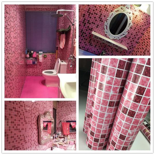 

wallpapers pvc length mosaic adhesive wall sticker 3m oilproof for kitchen wallpaper waterproof bathroom roll