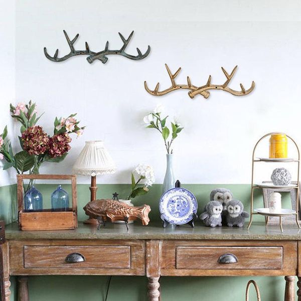 

hooks & rails cast iron decorative wall deer coat hook retro home decoration antlers for hanging bar restaurant cafe key hanger