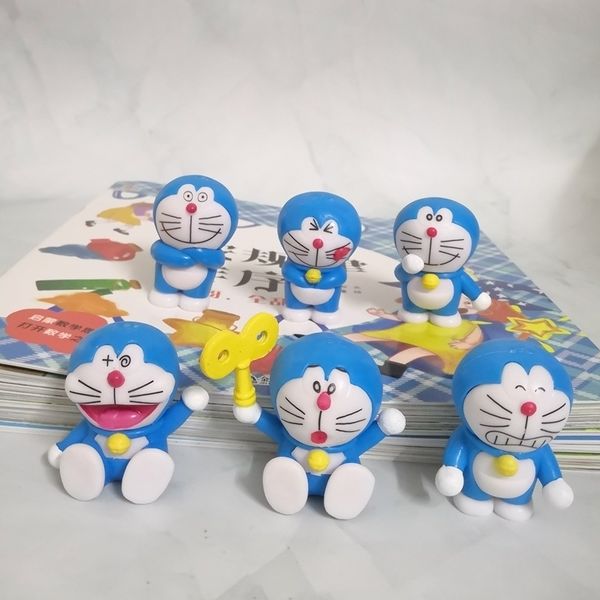 

6 robot cat expressions jingle dolls, a dream baked cake doll bouquet decoration