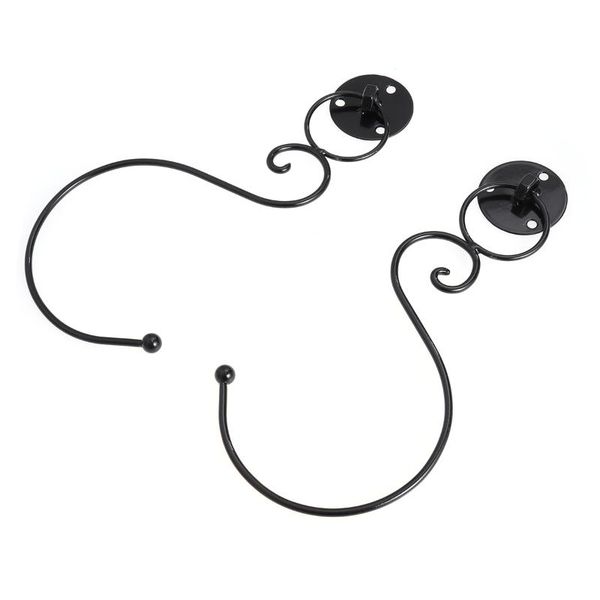 

other home decor 1 pair european style wall decorative iron curtain holdbacks hooks drapery tiebacks tassel holder (black)