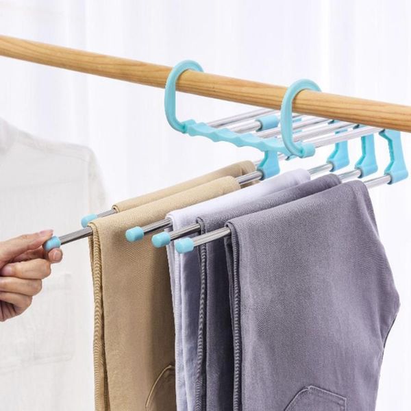 

steel multifunctional trouser storage rack adjustable closet in1 5 organizer shelf pants clothes tie hanger u6s5 hangers & racks