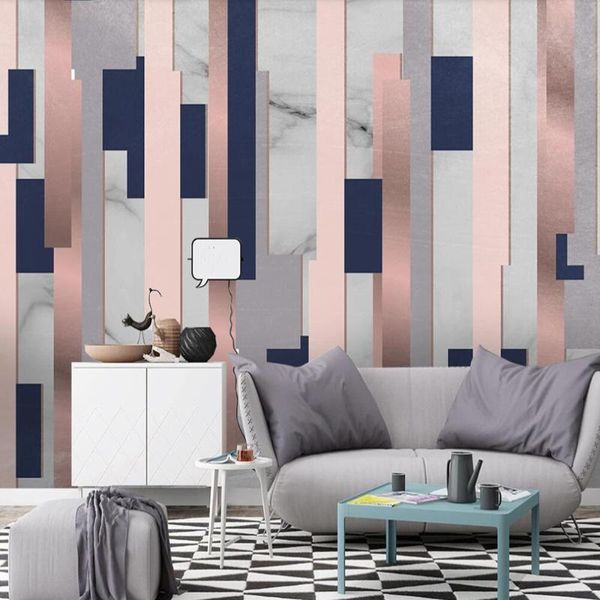 

wallpapers milofi custom 3d wallpaper mural nordic abstract three-dimensional golden lines background wall living room bedroom decoration p