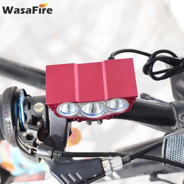 

bike lights wasafire 3*t6 led front light headlamp 6000lm 4 modes waterproof bicycle head night safety cycling lamp headlight