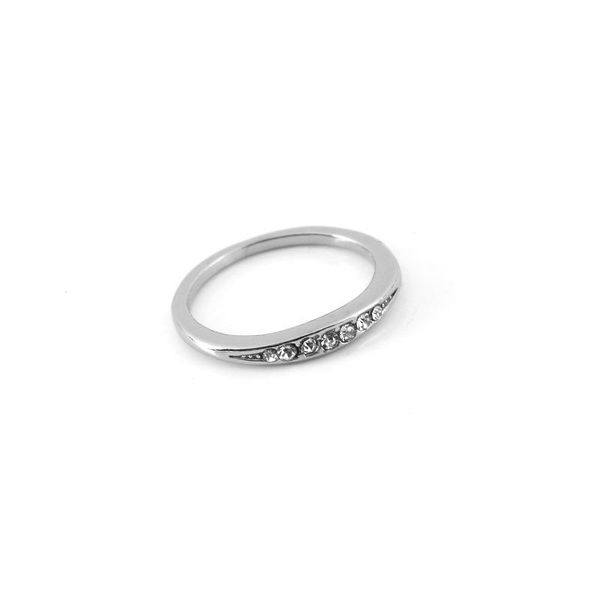 

wedding rings valentine's day simple round crystal for women romantic engagement exquisite party jewelry gift, Slivery;golden