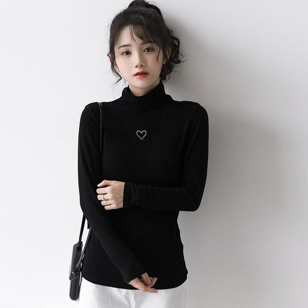 

women's sweaters zisuo 2021 autumn and winter black with high collar bottoming shirt slimming stretch comfortable thin underwear long, White;black