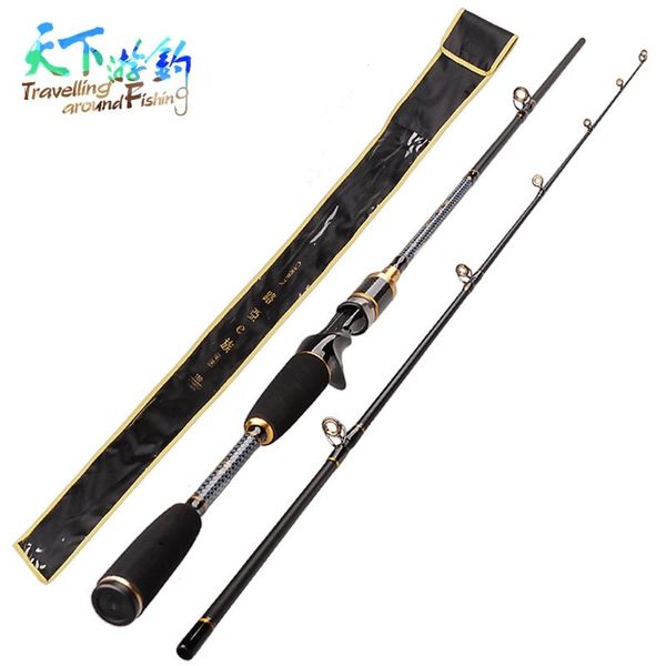 

travelling 1.8m/2.1m/2.4m 2 section casting fishing rod 99% carbon m power canne carp pole river sea tackle boat rods