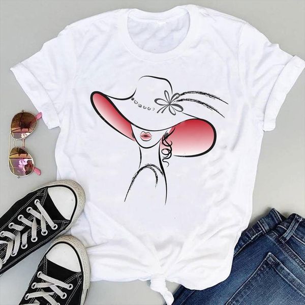 

cartoon 90s clothing cute womens short sleeve graphic summer fashion print female clothes tees t shirt, White