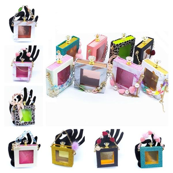 

boxes of chain false eyelashes packaging empty box wholesale 25mm mink