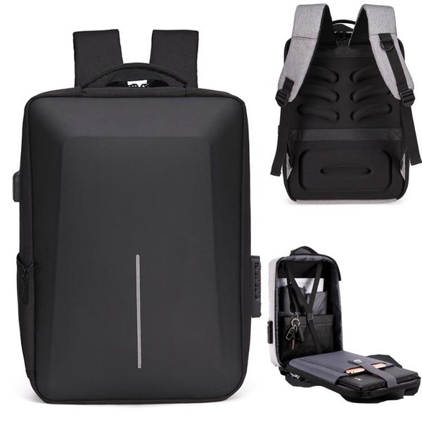 

backpack men reflective strip usb multifunctional anti-theft 15.6 inch lapnotebook travel bag rucksack school for male